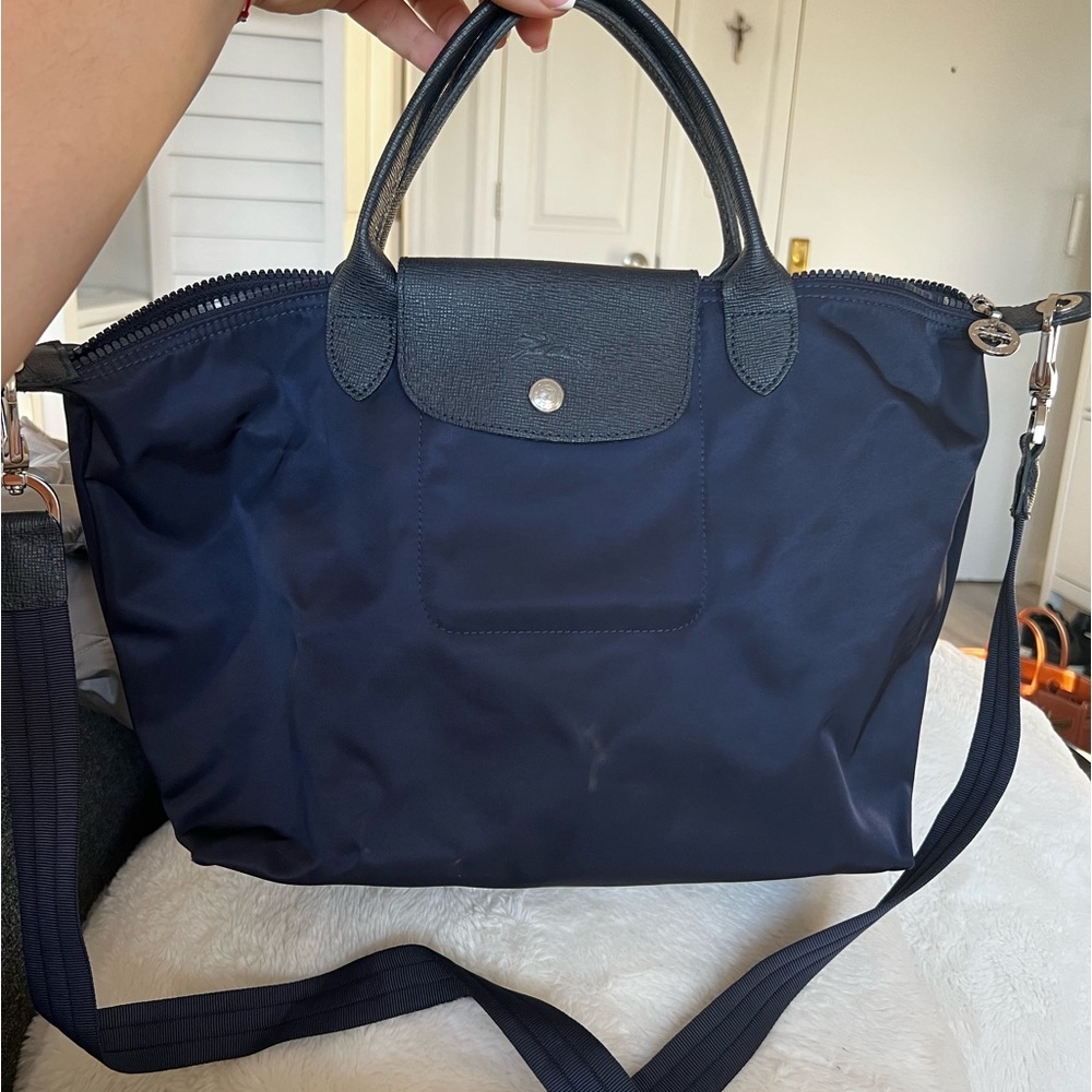 Longchamp bag! Navy color with strap crossbody